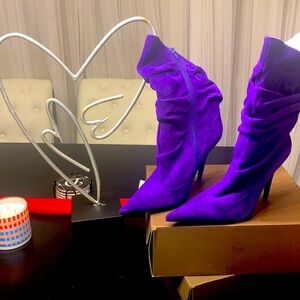 Purple ankle boots